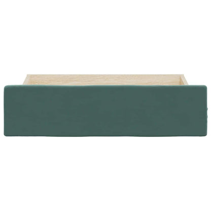 Cassetti da Letto 2pz Verde Scuro Legno Multistrato e Velluto