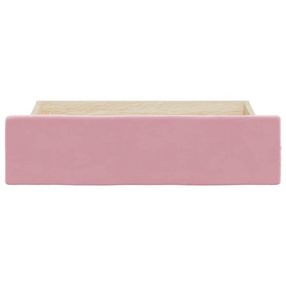 Cassetti da Letto 2pz Rosa in Legno Multistrato e Velluto
