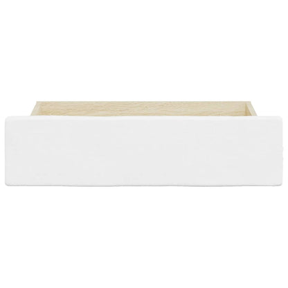 Cassetti da Letto 2pz Bianchi in Legno Multistrato e Similpelle