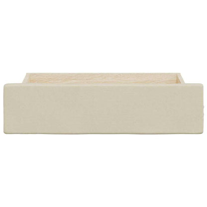 Cassetti da Letto 2pz Crema in Legno Multistrato e Similpelle