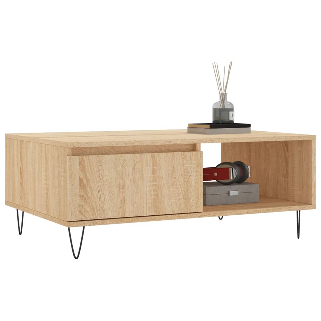 Tavolino da Salotto Rovere Sonoma 90x60x35 cm Legno Multistrato