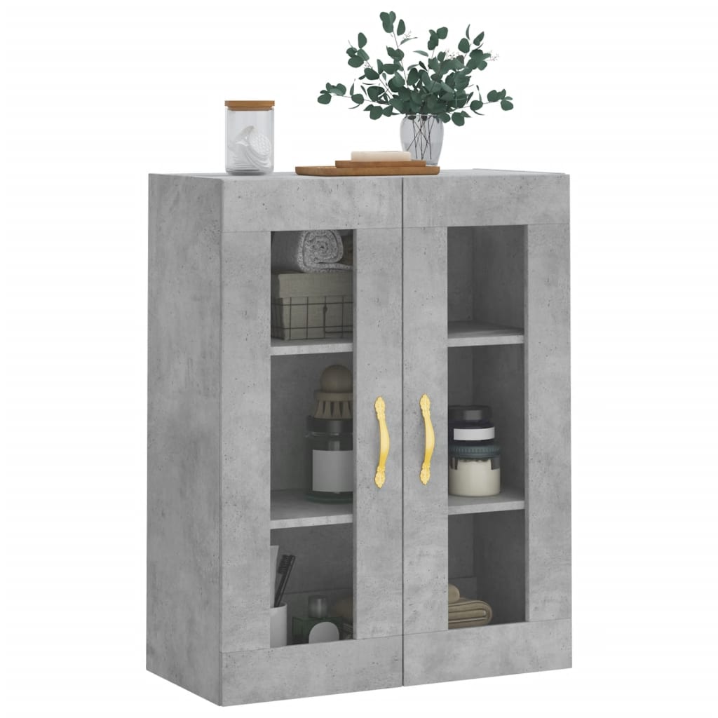 Mobile a Parete Grigio Cemento 69,5x34x90 cm