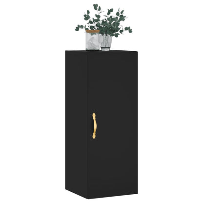 Mobile a Parete Nero 34,5x34x90 cm