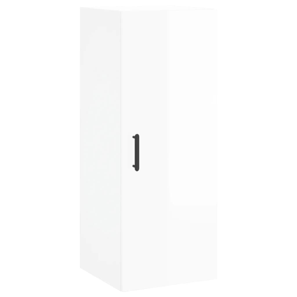 Mobile a Parete Bianco Lucido 34,5x34x90 cm