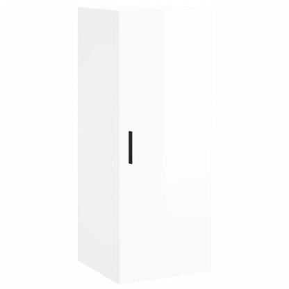 Mobile a Parete Bianco Lucido 34,5x34x90 cm