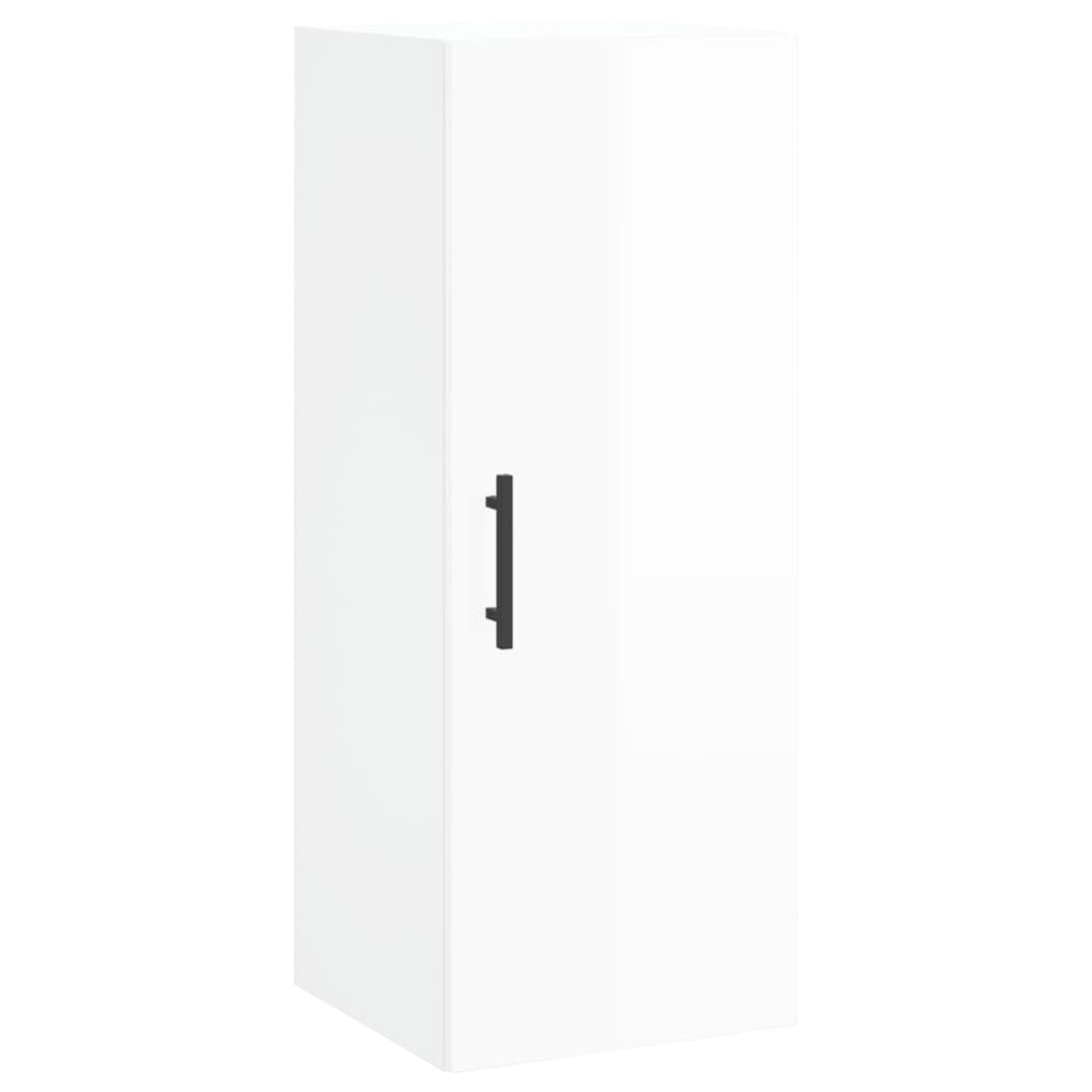 Mobile a Parete Bianco Lucido 34,5x34x90 cm