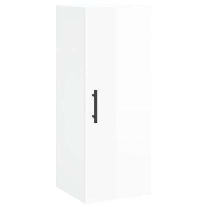 Mobile a Parete Bianco Lucido 34,5x34x90 cm