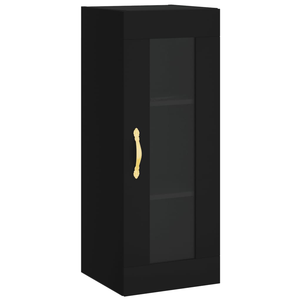 Mobile a Parete Nero 34,5x34x90 cm