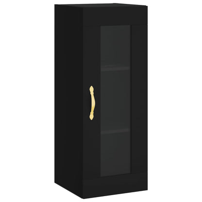 Mobile a Parete Nero 34,5x34x90 cm