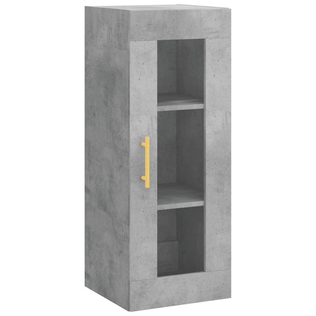 Mobile a Parete Grigio Cemento 34,5x34x90 cm