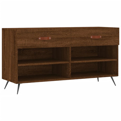 Panca Porta Scarpe Rovere Marrone 102x35x55cm Legno Multistrato