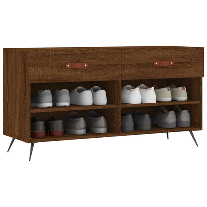 Panca Porta Scarpe Rovere Marrone 102x35x55cm Legno Multistrato