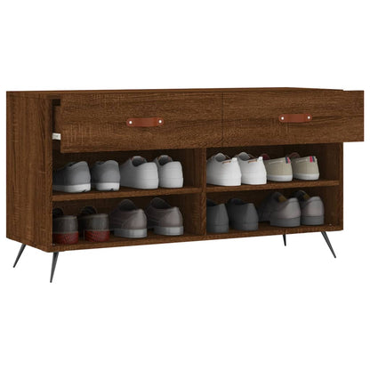 Panca Porta Scarpe Rovere Marrone 102x35x55cm Legno Multistrato