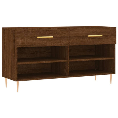 Panca Porta Scarpe Rovere Marrone 102x35x55cm Legno Multistrato