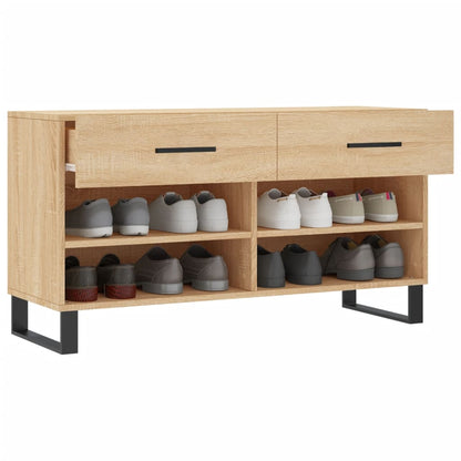 Panca Porta Scarpe Rovere Sonoma 102x35x55 cm Legno Multistrato
