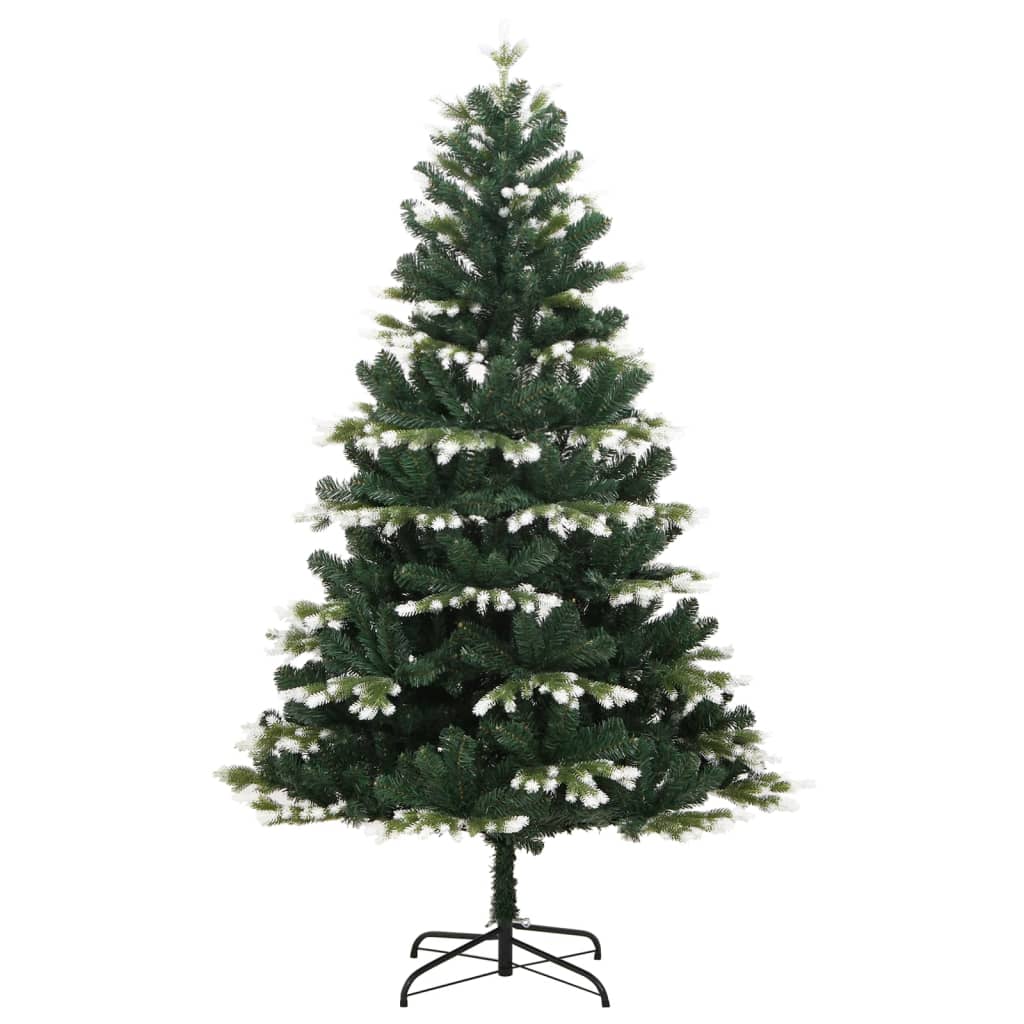 Albero Natale Artificiale Incernierato con Neve Fioccata 210 cm