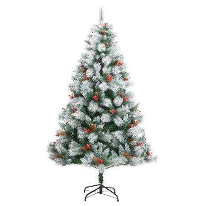 Albero Natale Artificiale Incernierato con Pigne e Bacche 240cm