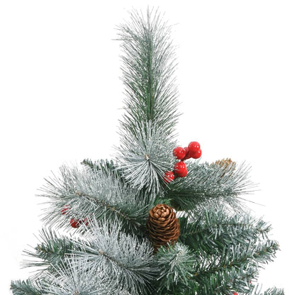 Albero Natale Artificiale Incernierato con Pigne e Bacche 240cm