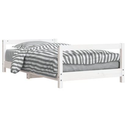 Giroletto per Bambini Bianco 80x160cm in Legno Massello di Pino