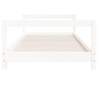 Giroletto per Bambini Bianco 80x160cm in Legno Massello di Pino
