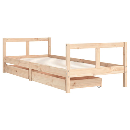 Giroletto Bambini con Cassetti 80x200 cm Legno Massello di Pino