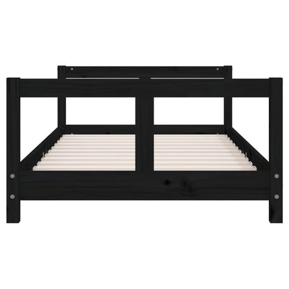 Giroletto per Bambini Nero 80x160 cm in Legno Massello di Pino