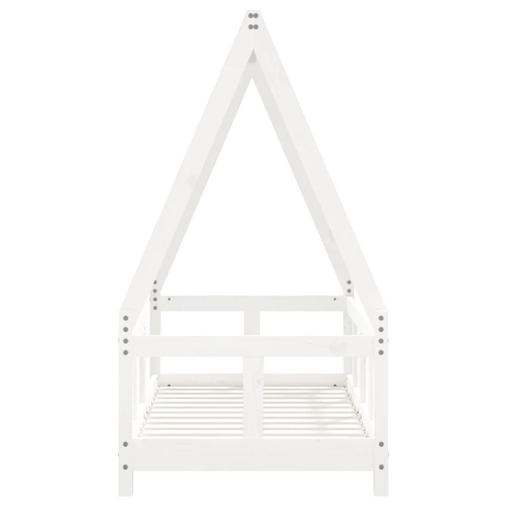 Giroletto per Bambini Bianco 70x140cm in Legno Massello di Pino