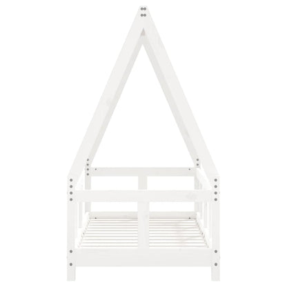 Giroletto per Bambini Bianco 70x140cm in Legno Massello di Pino