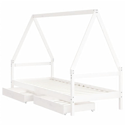Giroletto Bambini con Cassetti Bianco 90x190 cm Massello Pino