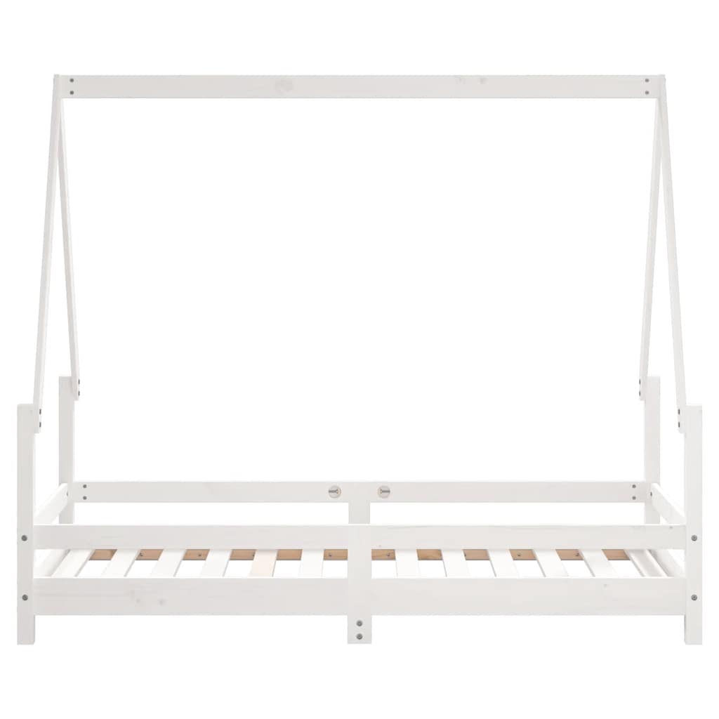Giroletto per Bambini Bianco 80x160cm in Legno Massello di Pino