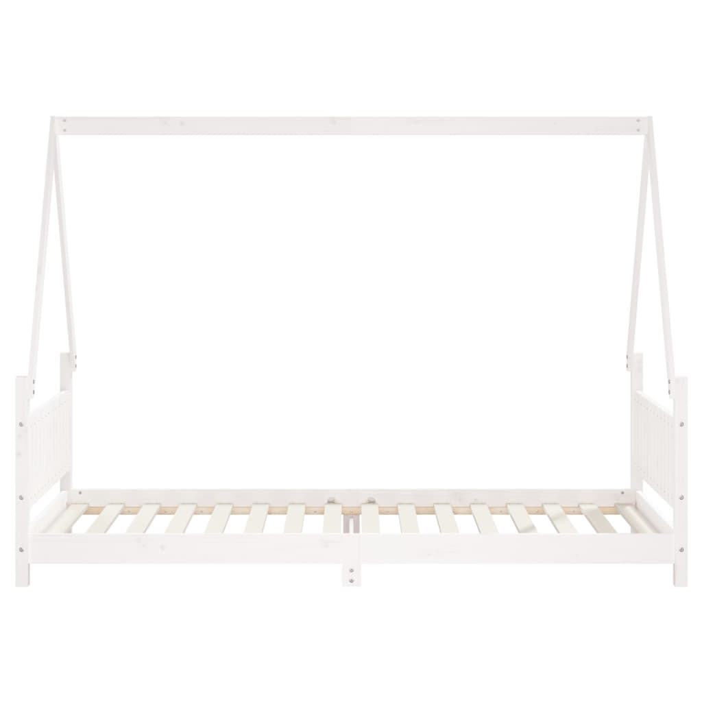 Giroletto per Bambini Bianco 90x200cm in Legno Massello di Pino