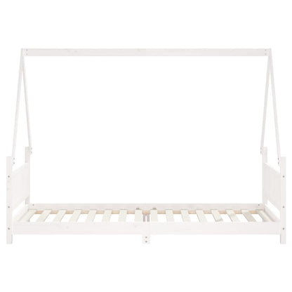 Giroletto per Bambini Bianco 90x200cm in Legno Massello di Pino