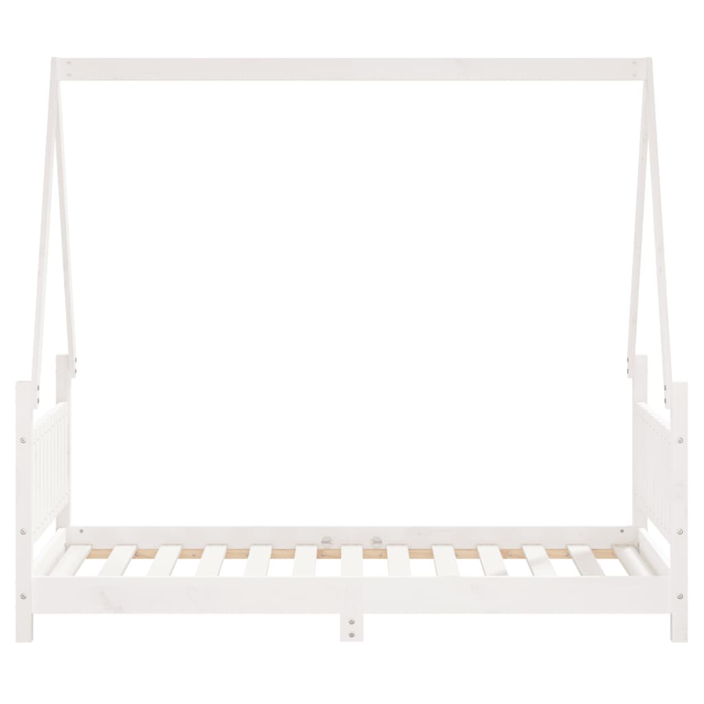 Giroletto per Bambini Bianco 80x160cm in Legno Massello di Pino
