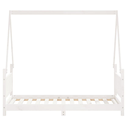 Giroletto per Bambini Bianco 80x160cm in Legno Massello di Pino