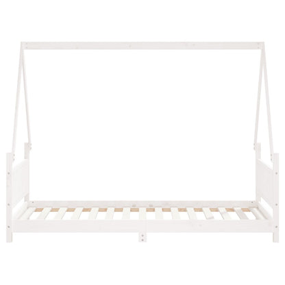 Giroletto per Bambini Bianco 90x190cm in Legno Massello di Pino