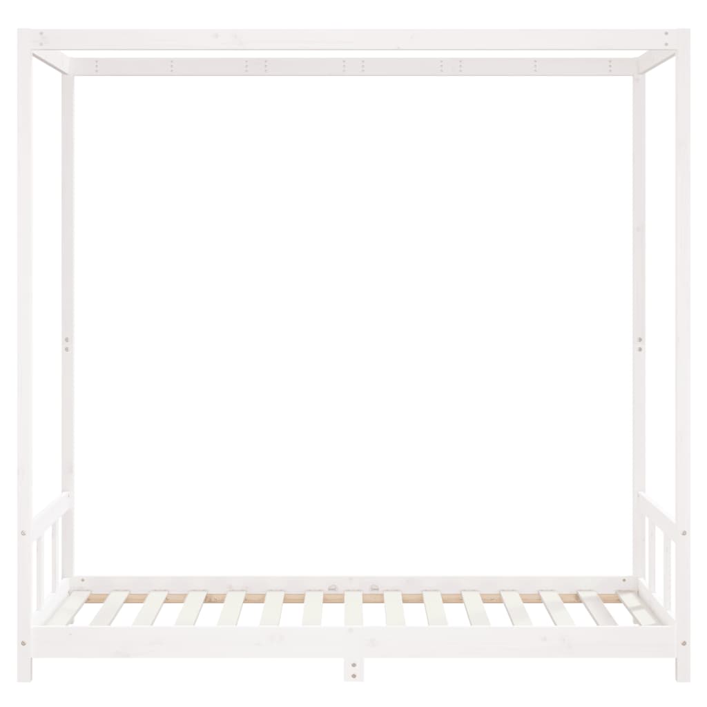 Giroletto per Bambini Bianco 90x190cm in Legno Massello di Pino