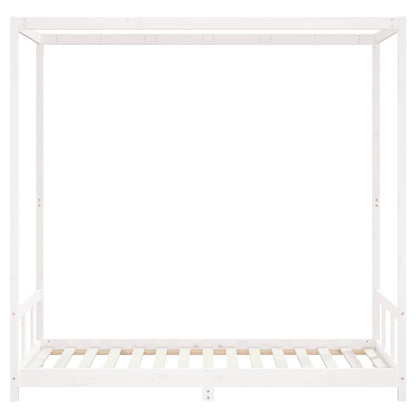 Giroletto per Bambini Bianco 90x190cm in Legno Massello di Pino