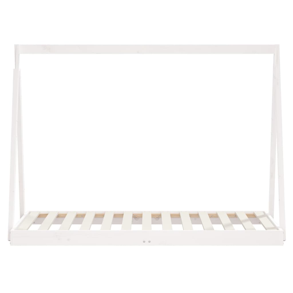 Giroletto per Bambini Bianco 80x160cm in Legno Massello di Pino