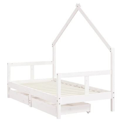 Giroletto Bambini con Cassetti Bianco 80x160 cm Massello Pino