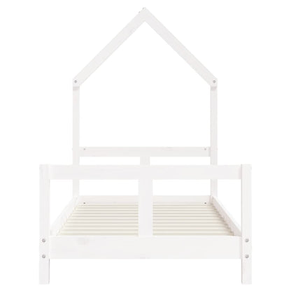 Giroletto per Bambini Bianco 80x160cm in Legno Massello di Pino