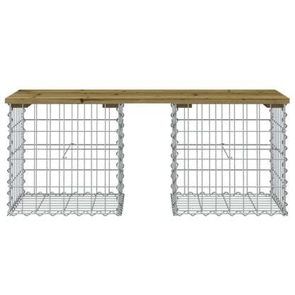 Panca da Giardino Design Gabbione 103x44x42 cm Pino Impregnato