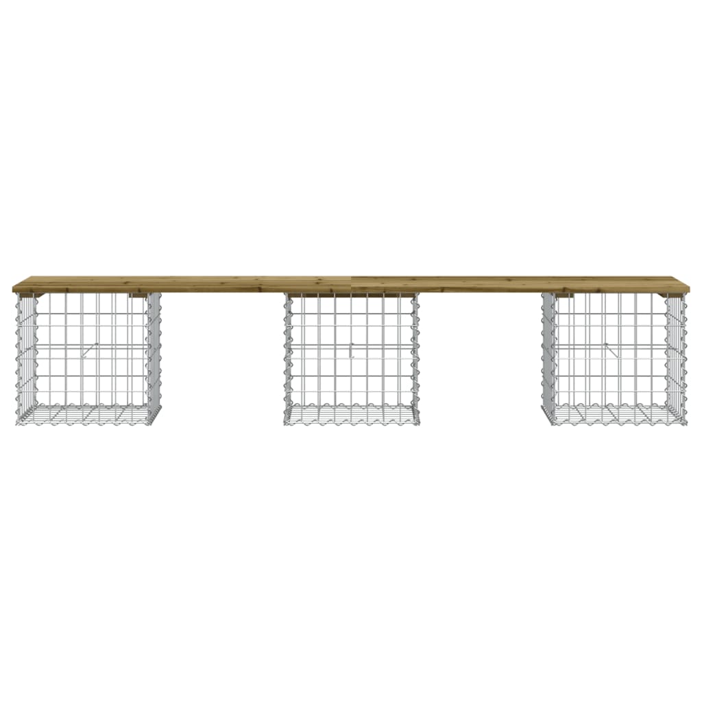 Panca da Giardino Design Gabbione 203x44x42 cm Pino Impregnato