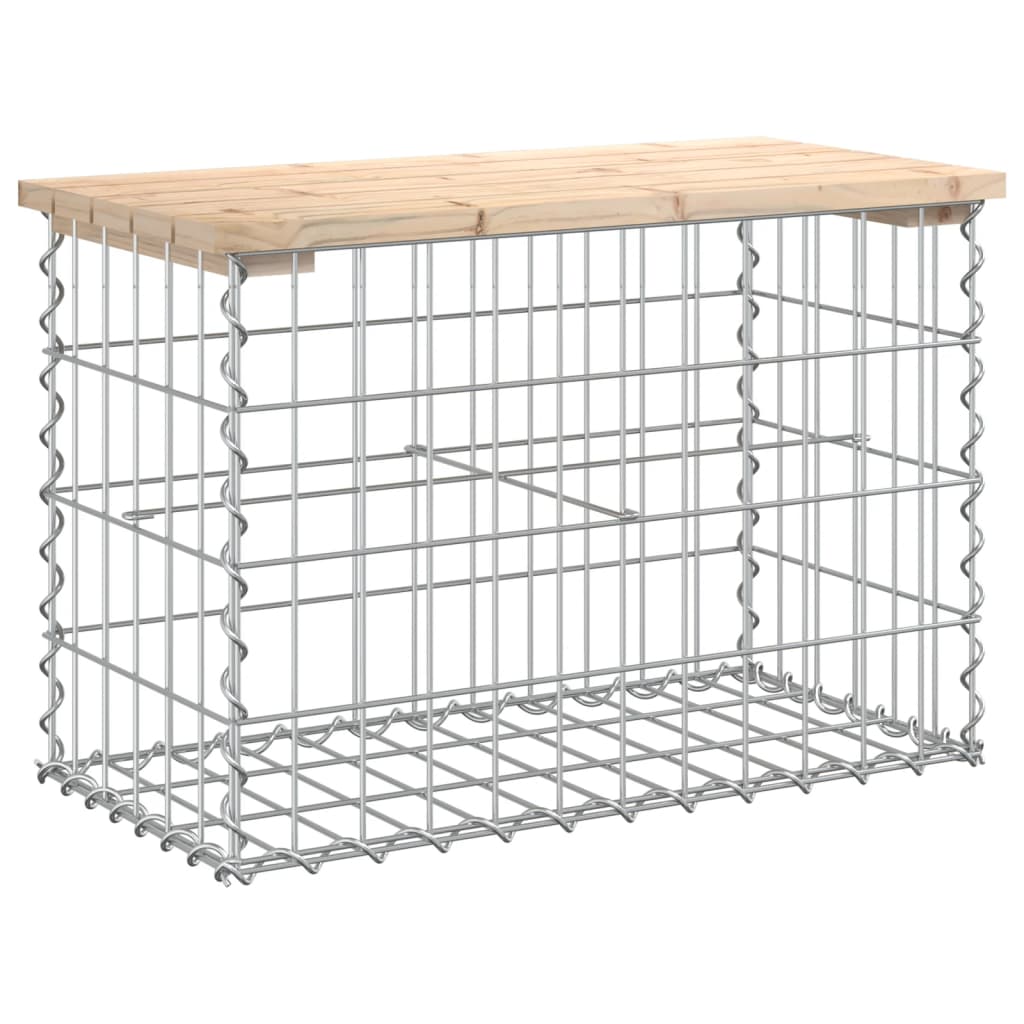 Panca Giardino Design Gabbione 63x31,5x42cm Legno Massello Pino