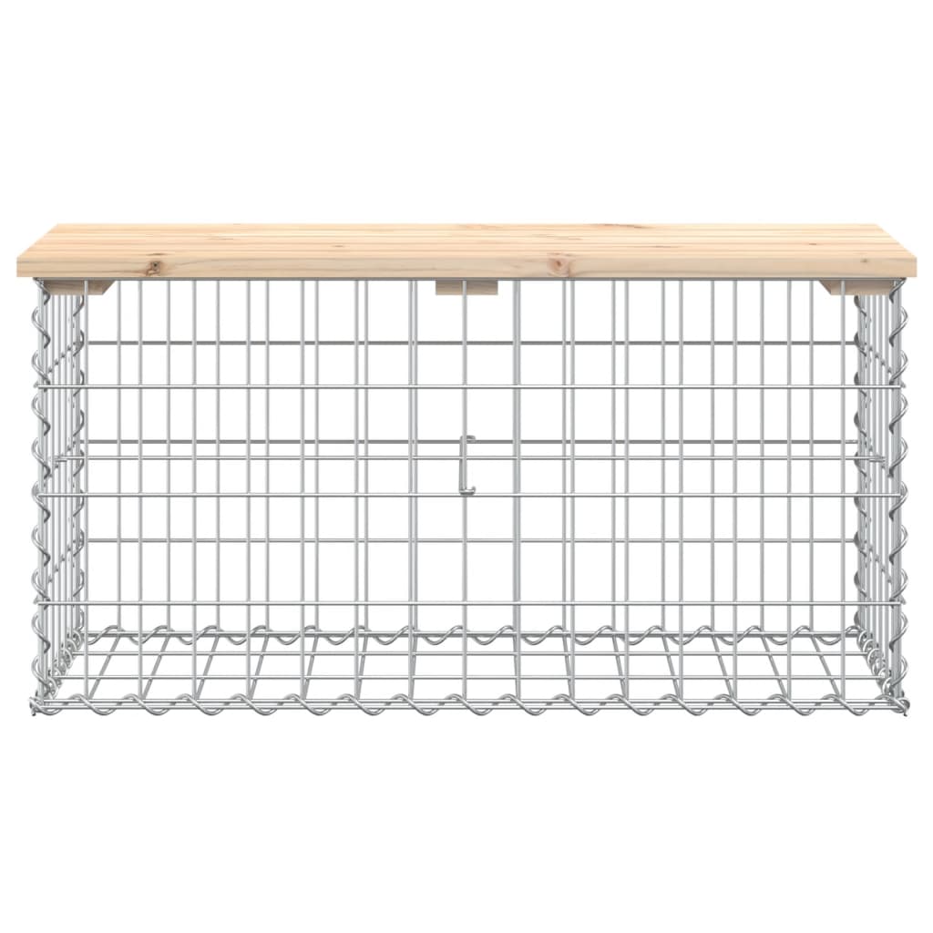 Panca Giardino Design Gabbione 83x31,5x42cm Legno Massello Pino