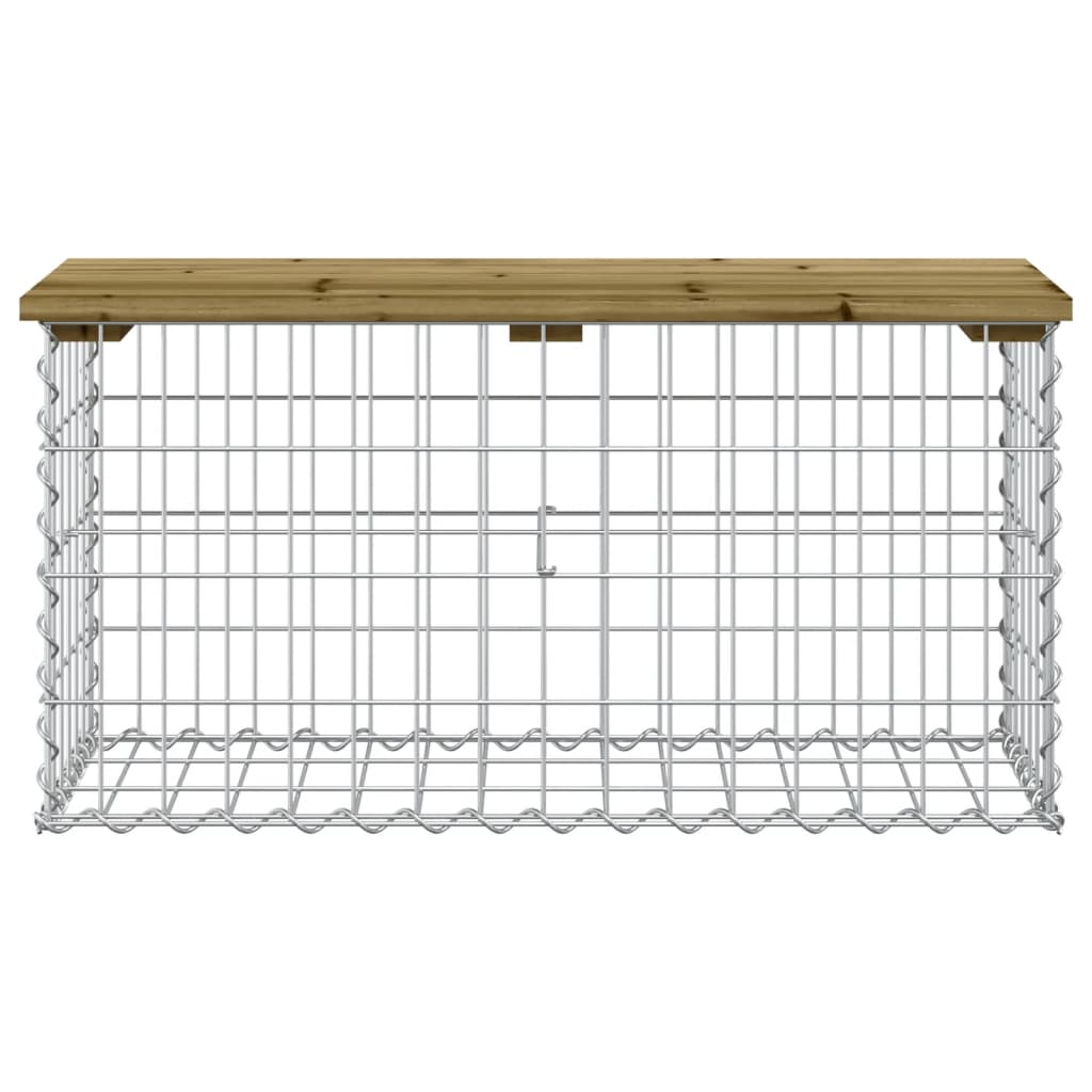 Panca da Giardino Design Gabbione 83x31,5x42 cm Pino Impregnato