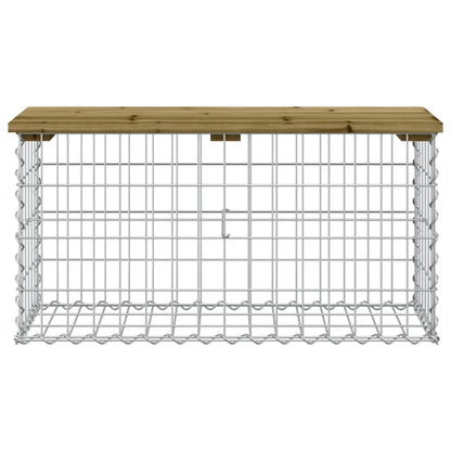 Panca da Giardino Design Gabbione 83x31,5x42 cm Pino Impregnato