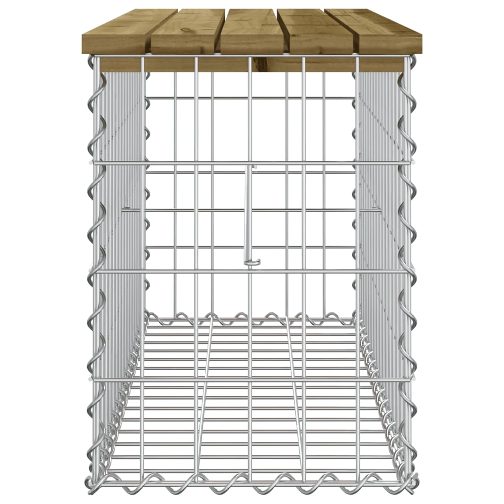 Panca da Giardino Design Gabbione 83x31,5x42 cm Pino Impregnato