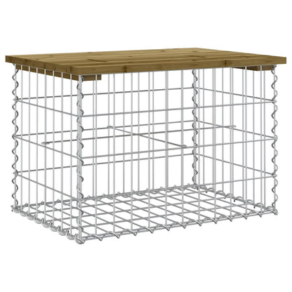 Panca da Giardino Design Gabbione 63x44x42 cm Pino Impregnato
