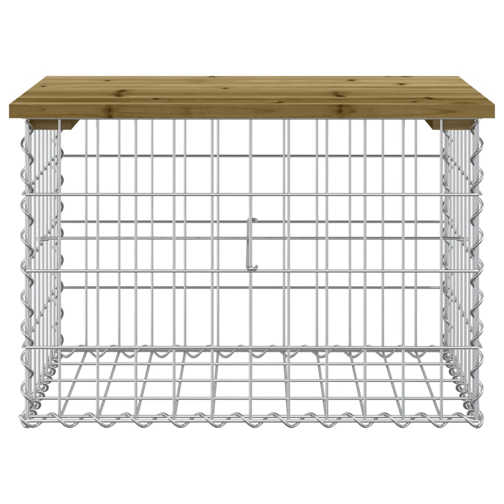 Panca da Giardino Design Gabbione 63x44x42 cm Pino Impregnato