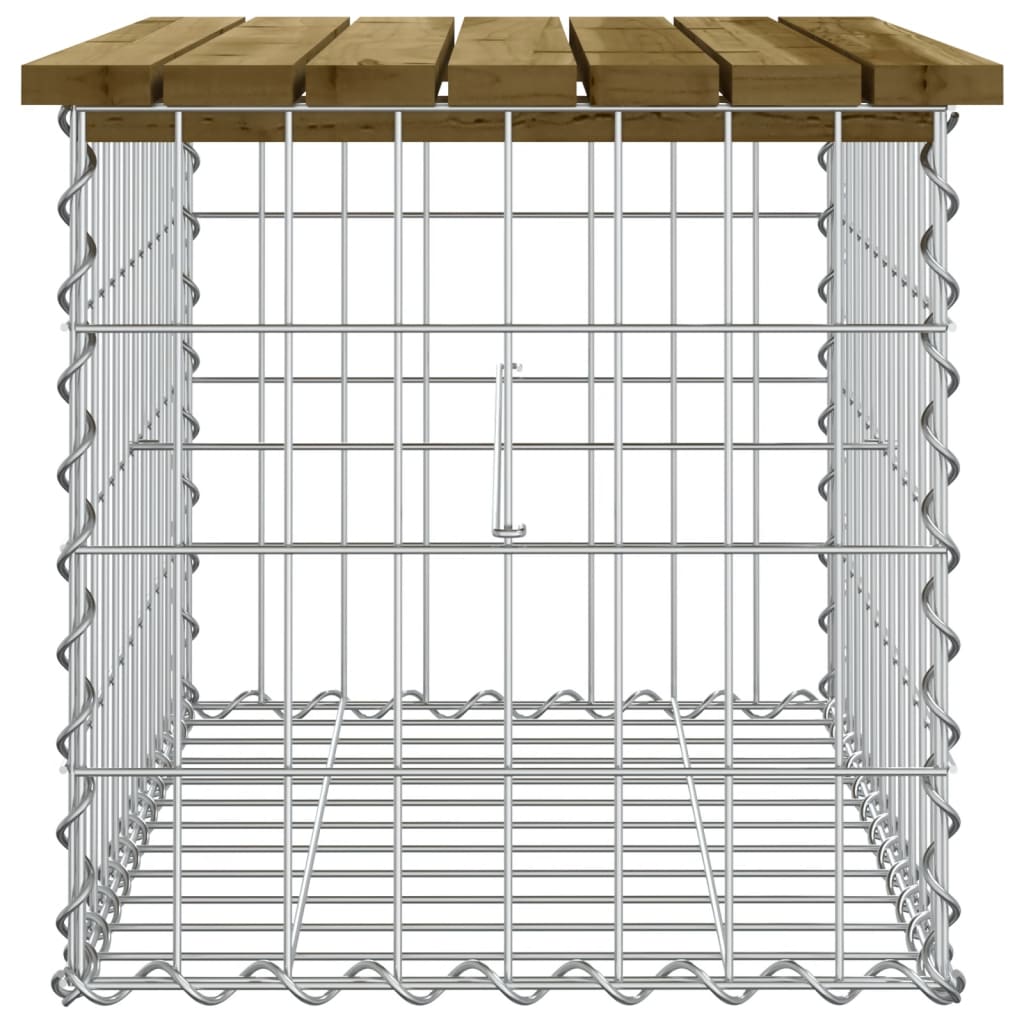 Panca da Giardino Design Gabbione 63x44x42 cm Pino Impregnato